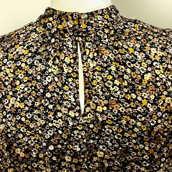Sadie & Sage Floral Print Mini Dress, L, Black Yellow Multi - Picture 16 of 16